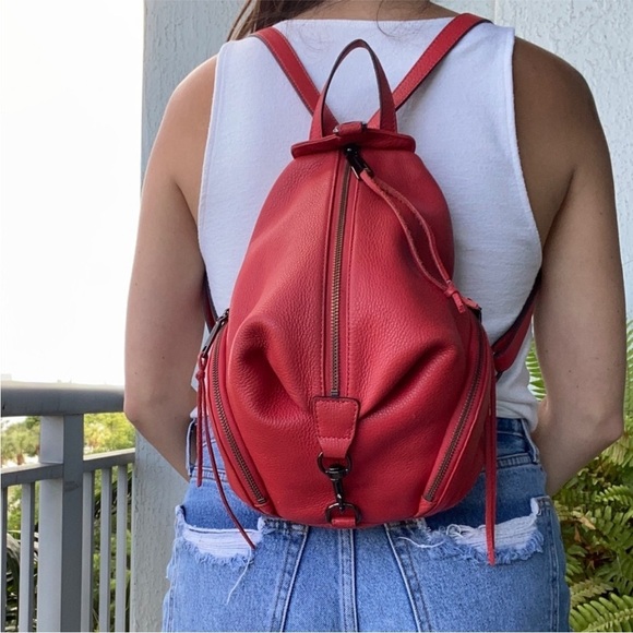 Rebecca Minkoff Red Leather Julian Backpack Bag Purse main image 5